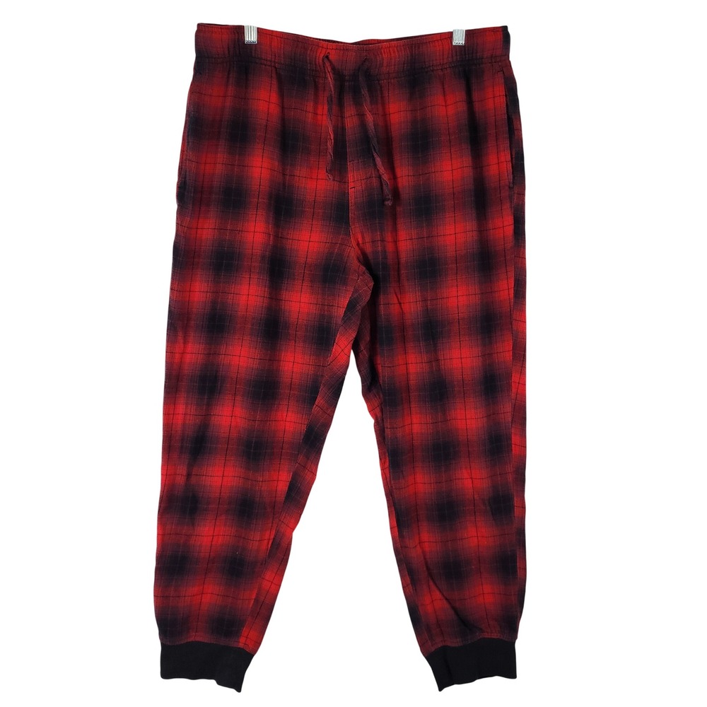Old Navy Pajama Pants Womenā Large Red Plaid Flannel Joggers Buffalo Plaid Cabin